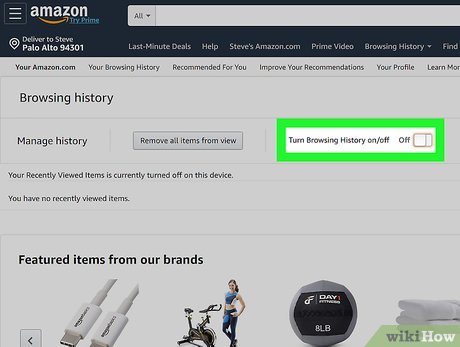 Image illustrating Clearing Amazon Search History