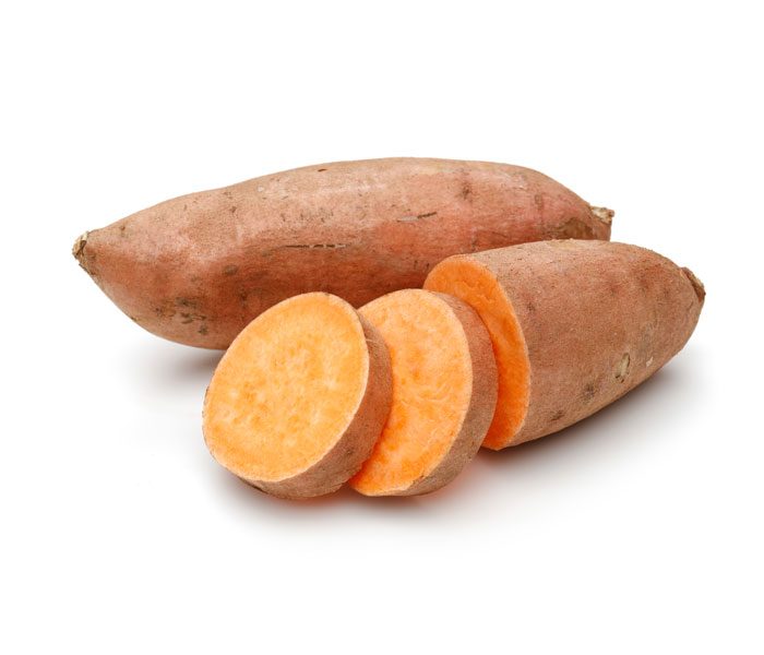 Delicious baked sweet potato served